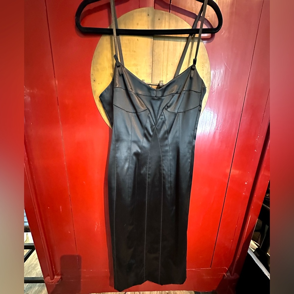 Dolce and Gabbana made in Italy, Vintage Black Satin Corset Dress